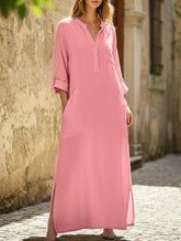 Simple solid color irregular dress